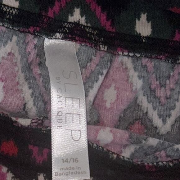 Sleep By Cacique Womens Pajama Pants Size 14/16 Aztec Pattern Cotton - Picture 4 of 6